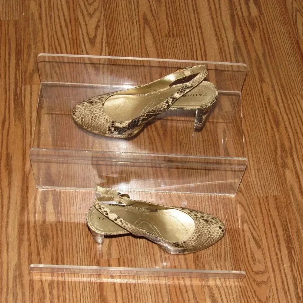 TAHARI Carolyn Slingback Heels Pumps Snake  7.5M
